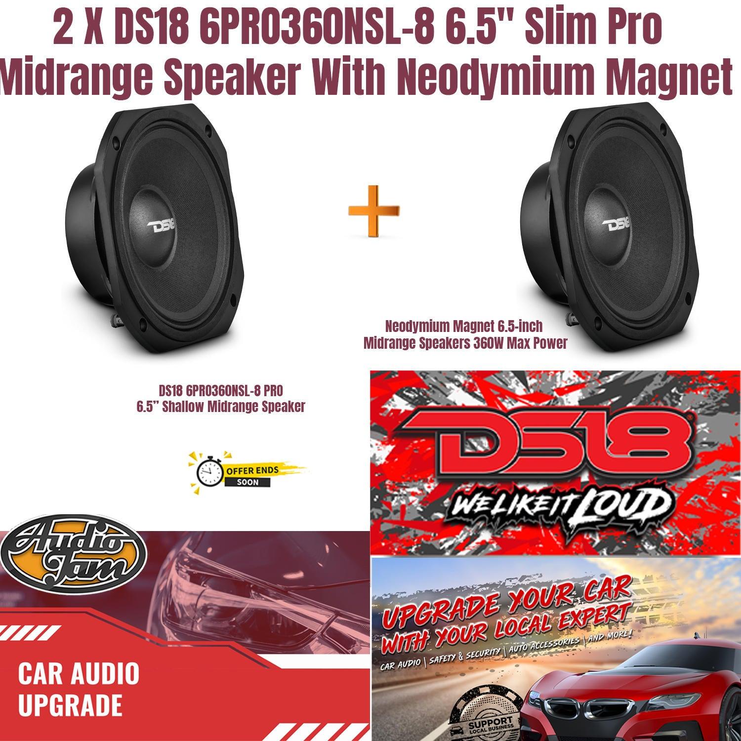 2 x DS18 6PRO360NSL-8 6.5" Slim Professional Midrange Speaker With Neodymium Magnet