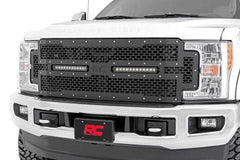 Rough Country 70216 Mesh Grille 12" Dual Row LED | Black | Ford F-250/F-350 Super Duty (17-19)
