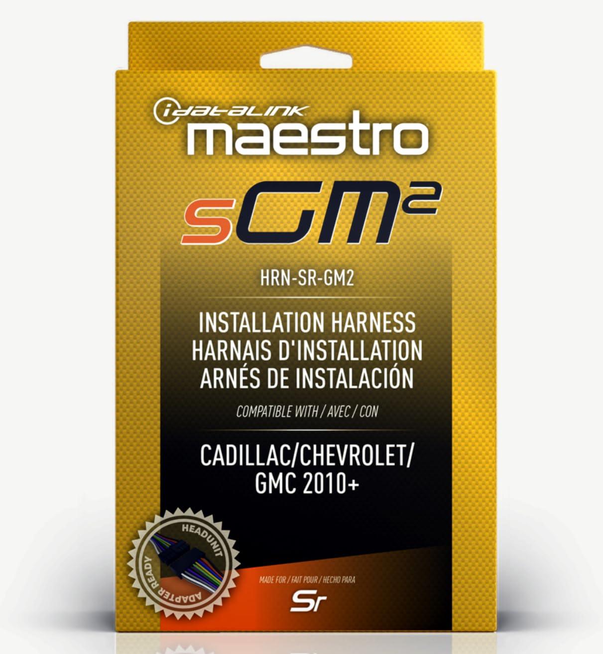 Idatalink Maestro HRN-SR-GM2 T-Harness for Select Chevrolet/GMC GM Vehicles 2010+, replace the factory radio while retaining steering wheel controls & use of factory amp (ADS-MSR module also required)