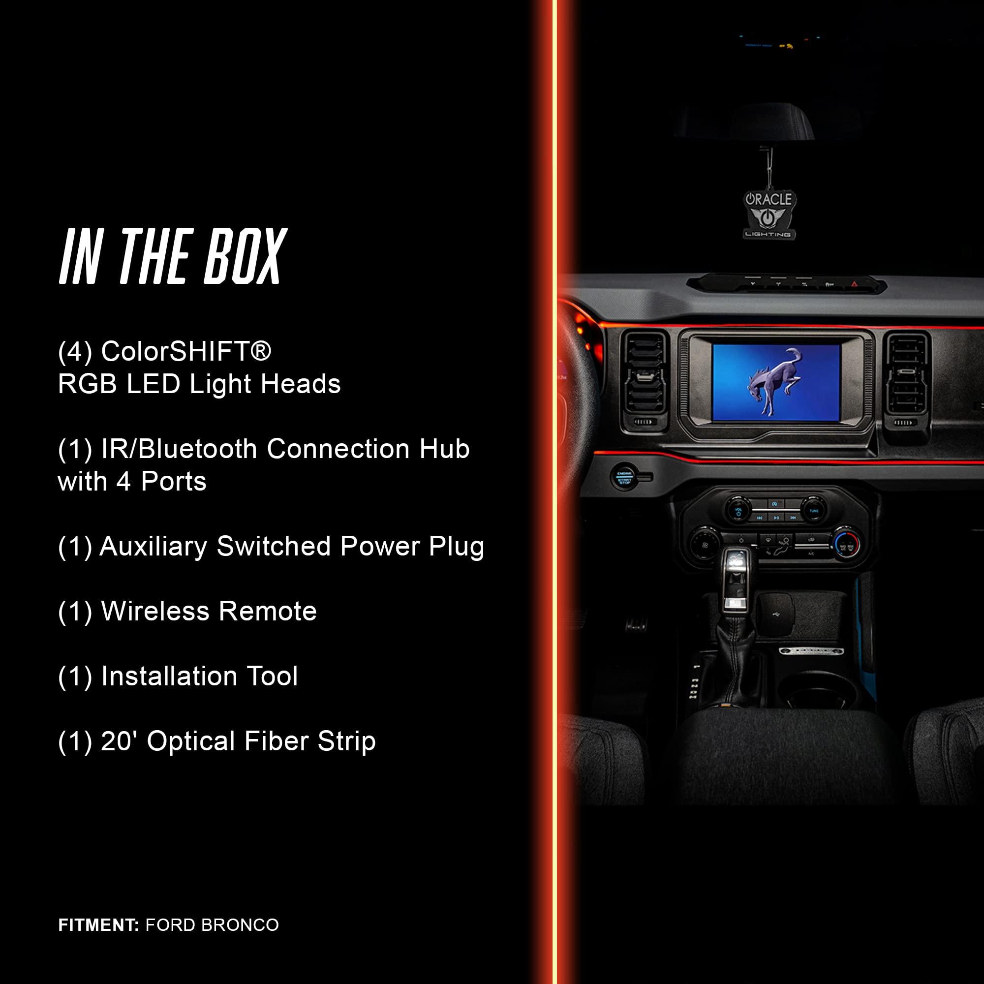 Oracle 4237-333 Ford Bronco ColorSHIFT® Fiber Optic LED Interior Kit