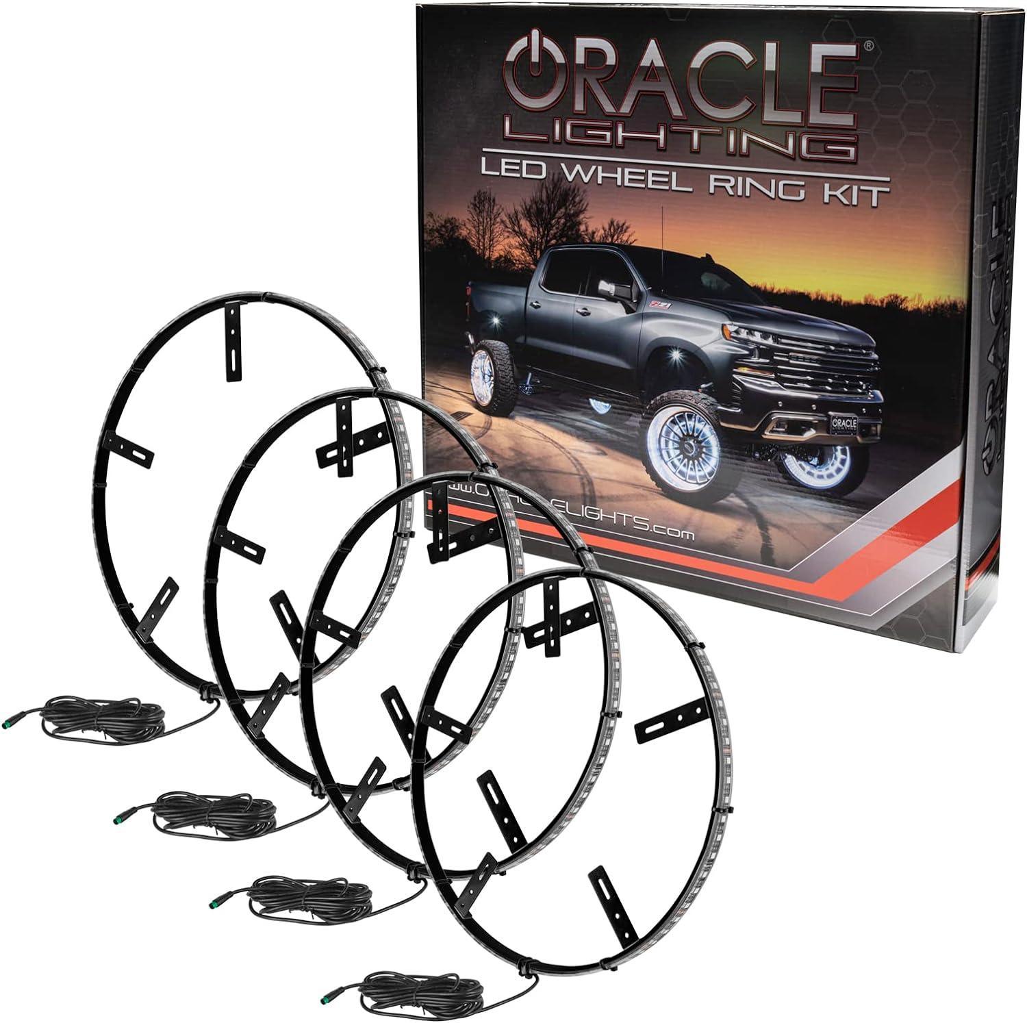 ORACLE Lighting ColorSHIFT RGB+W Illuminated Wheel Rings for Jeep Wrangler , 4 Wheel Rings with RF Controller