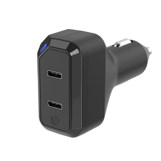 SCOSCHE CPDC8C8-SP Power Volt 36W Certified USB Type-C + Type-C Fast Car Charger Power Delivery 3.0 for standard USB-C Devices