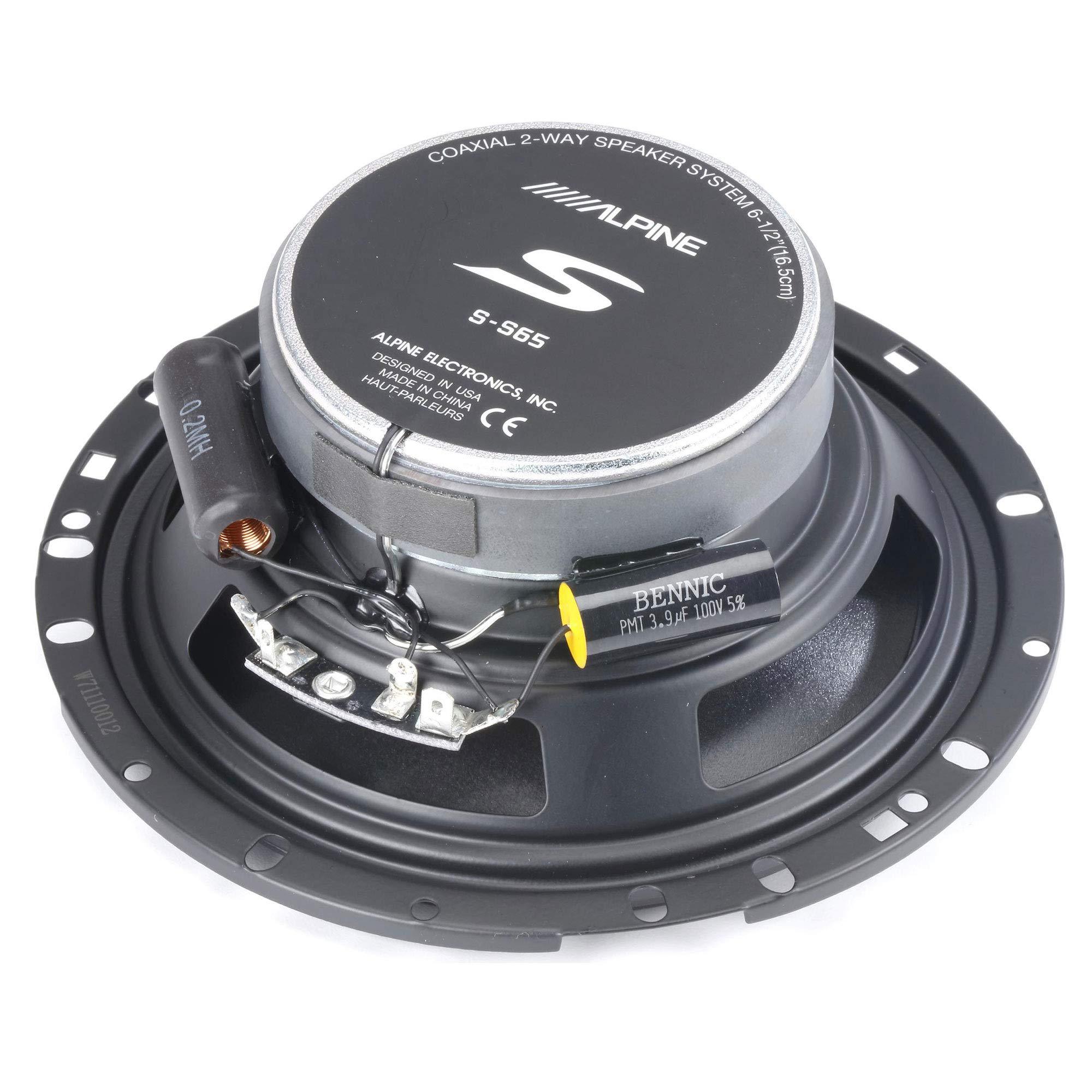 Alpine S-S65 S-Series 6-1/2" 2-way car speakers + Stinger Roadkill RKFR6 FAST Rings 6-piece foam baffle kit — enhance the sound of your new 6", 6-1/2", or 6-3/4" speakers