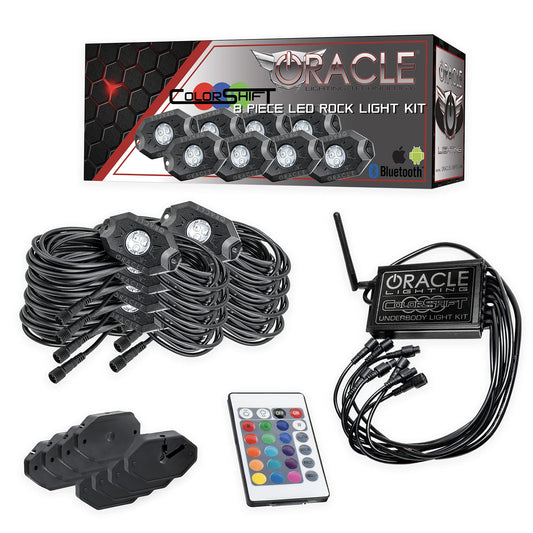 Oracle 5819-333 Bluetooth + RF ColorSHIFT® Underbody Wheel Well Rock Light Kit - 8 PCS