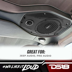 DS18 JL-SB6 Soundbar Enclosure Upgrade with 6.5" Neodymium Mid-Range and Tweeter for Jeep Wrangler