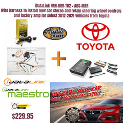 iDatalink HRN-HRR-TO2 + ADS-MRR Connect a new car stereo and retain steering wheel controls and factory amp in select Toyota-made vehicles