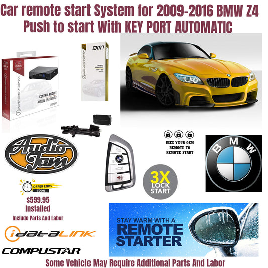 Car remote start System for 2009-2016  BMW Z4 Push to start With KEY PORT AUTOMATIC