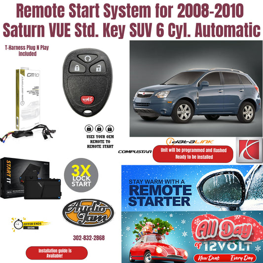 Remote Start System for 2008-2010 Saturn VUE Std. Key SUV 6 Cyl. Automatic