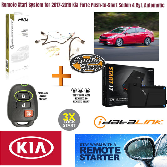 Remote Start System for 2017-2018 Kia Forte Push-to-Start Sedan 4 Cyl. Automatic