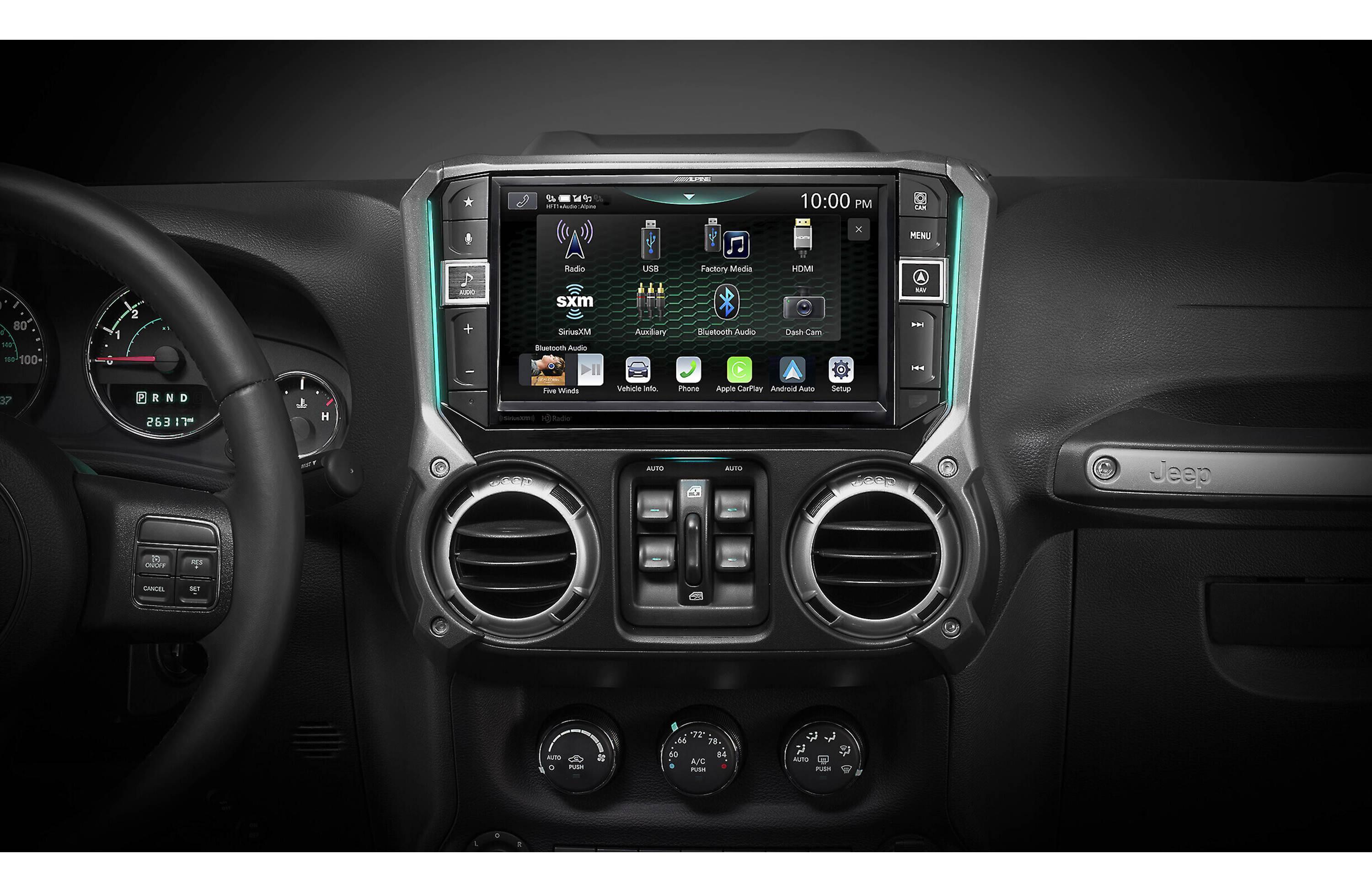 Alpine Restyle i509-WRA-JK best apple carplay receiver for jeep