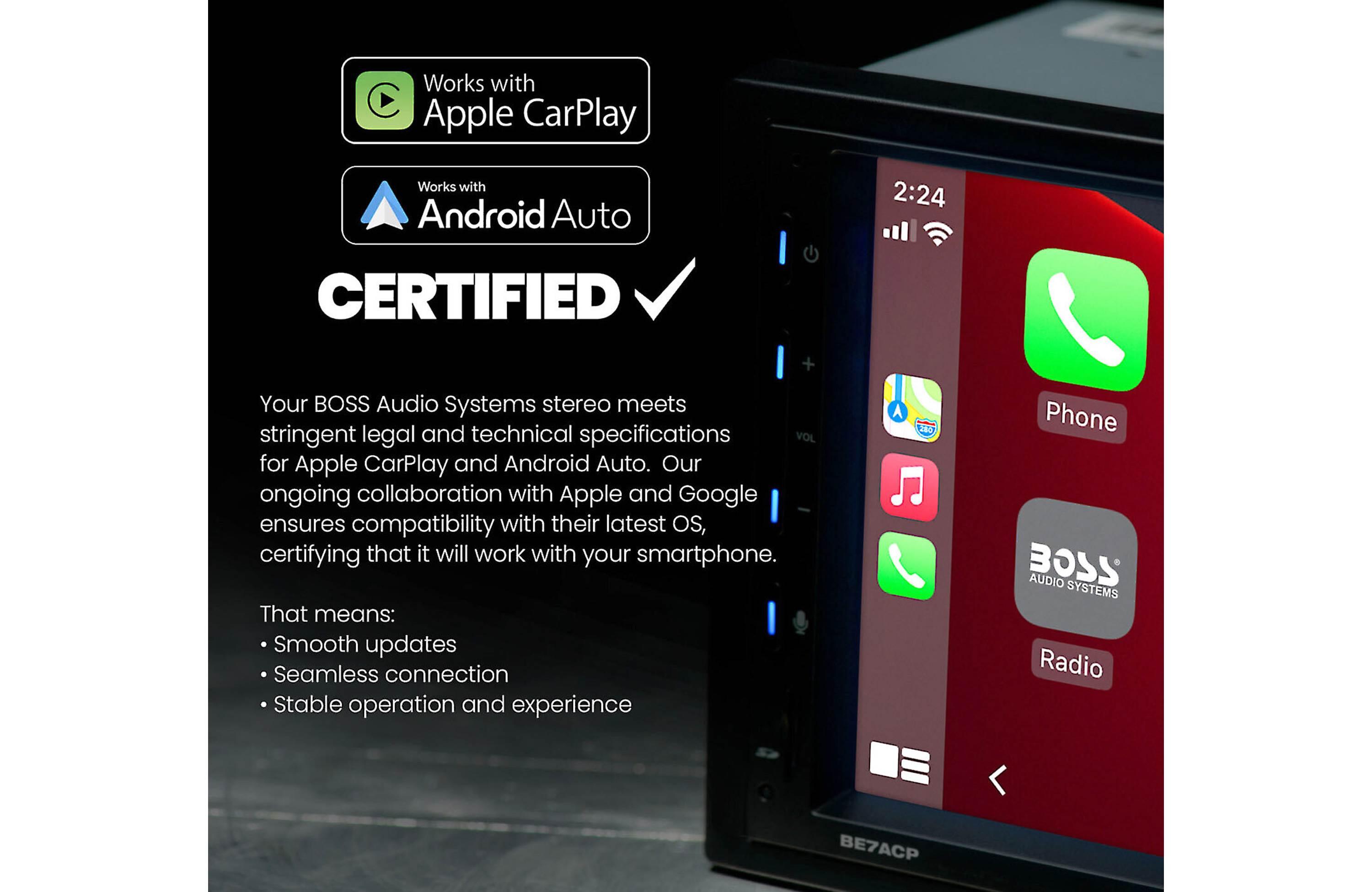 BOSS Audio BE14ACPWX apple carplay android auto receiver bear de