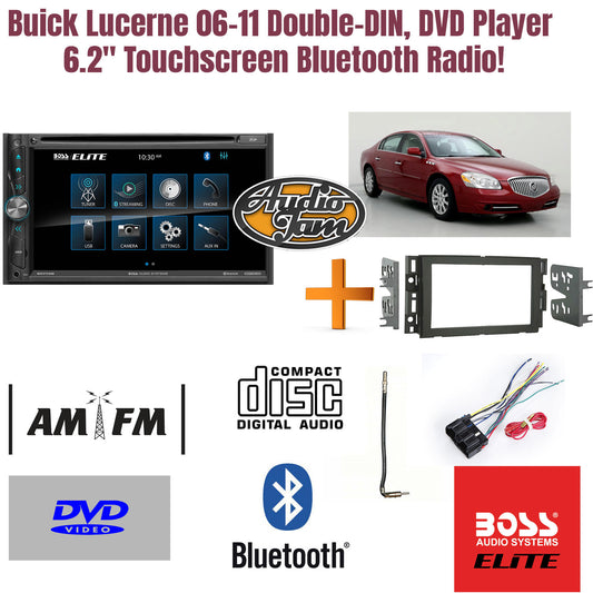 Buick Lucerne 06-11 Double-DIN, DVD Player 6.2" Touchscreen Bluetooth Radio!