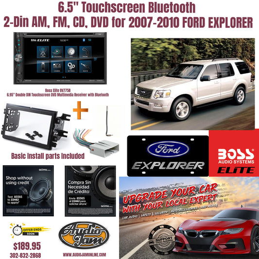6.5" Touchscreen Bluetooth 2-Din AM, FM, CD, DVD for 2007-2010 FORD EXPLORER