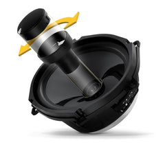 JL Audio C3-570 Convertible System with 5 x 7 / 6 x 8-inch (125 x 180mm) woofer and 1-inch (25mm) silk dome tweeter with neodymium magnet, programmable outboard crossover network.