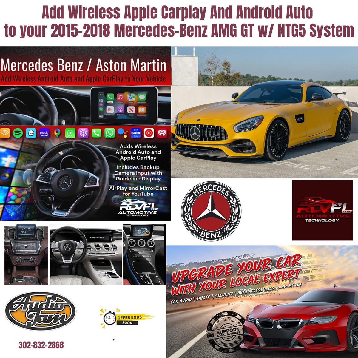 Add Wireless Apple Carplay And Android Auto  to your 2015-2018 Mercedes-Benz AMG GT w/ NTG5 System