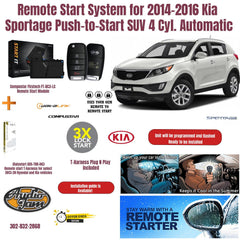 Remote Start System for 2014-2016 Kia Sportage Push-to-Start SUV 4 Cyl. Automatic