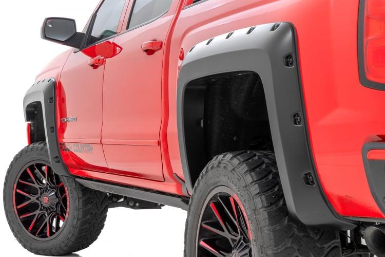 Rough Country F-C11412B Pocket Fender Flares Chevy Silverado 1500 (14-18)/2500HD (15-19)