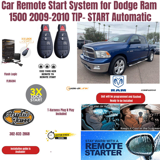 Car Remote Start System for Dodge Ram 1500 2009-2010 TIP- START Automatic