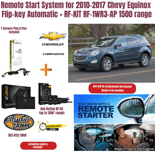 Remote Start System for 2010-2017 Chevy Equinox  Flip-key Auto + RF-KIT Remote RF-1WR3-AP