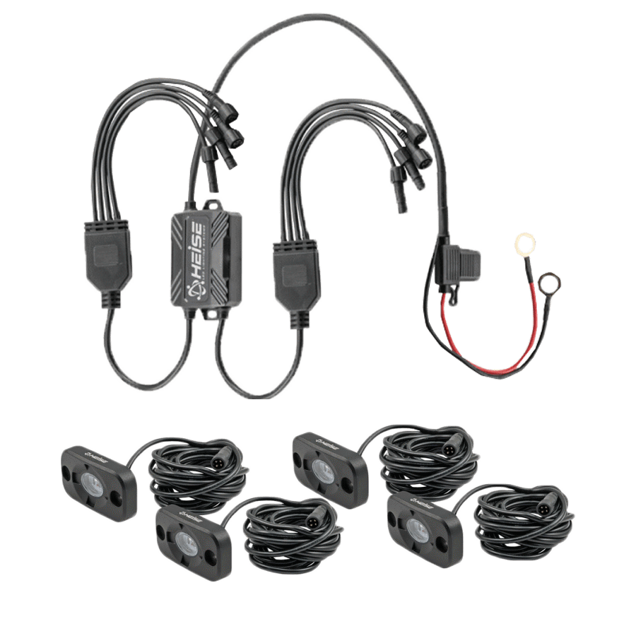 Heise HE-4TLRGBK RGB Accent Light Kit - 4 RGB Pods, 3 LED