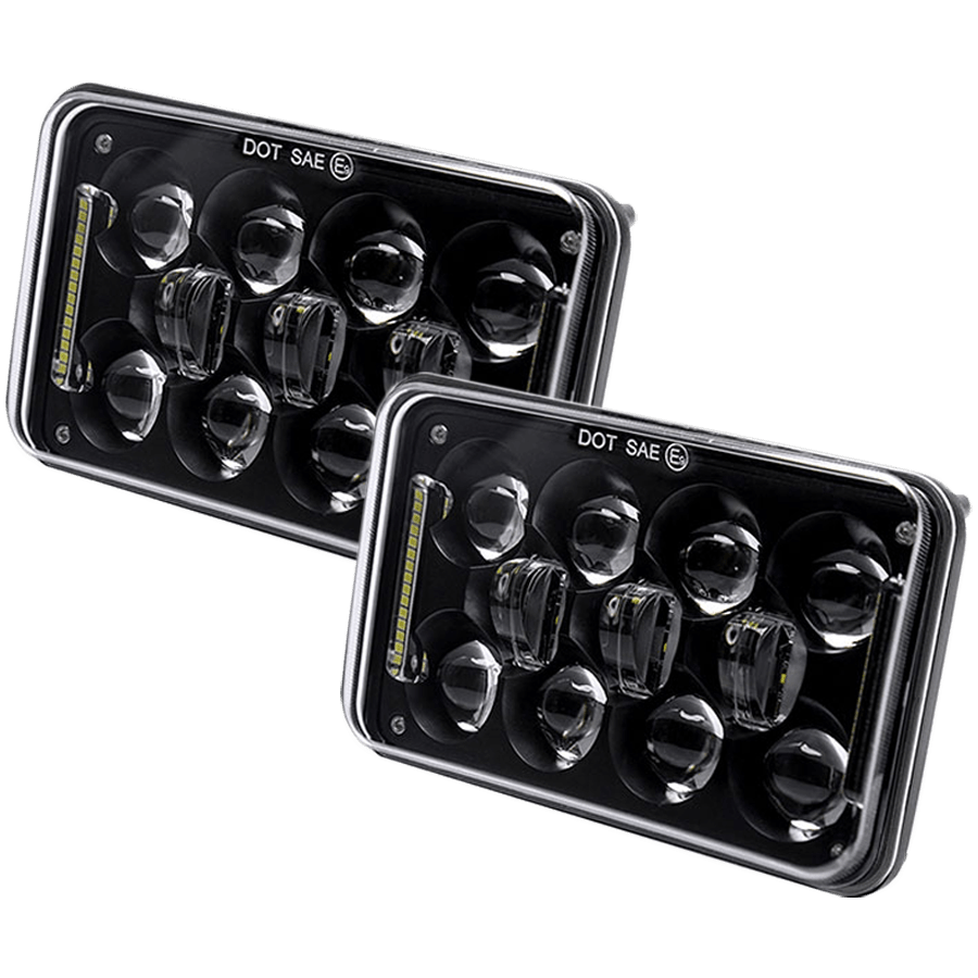 Heise HE-4X6B1 4"X6" LED Light with Black Front Face - 4x6 Inch, 18 LED