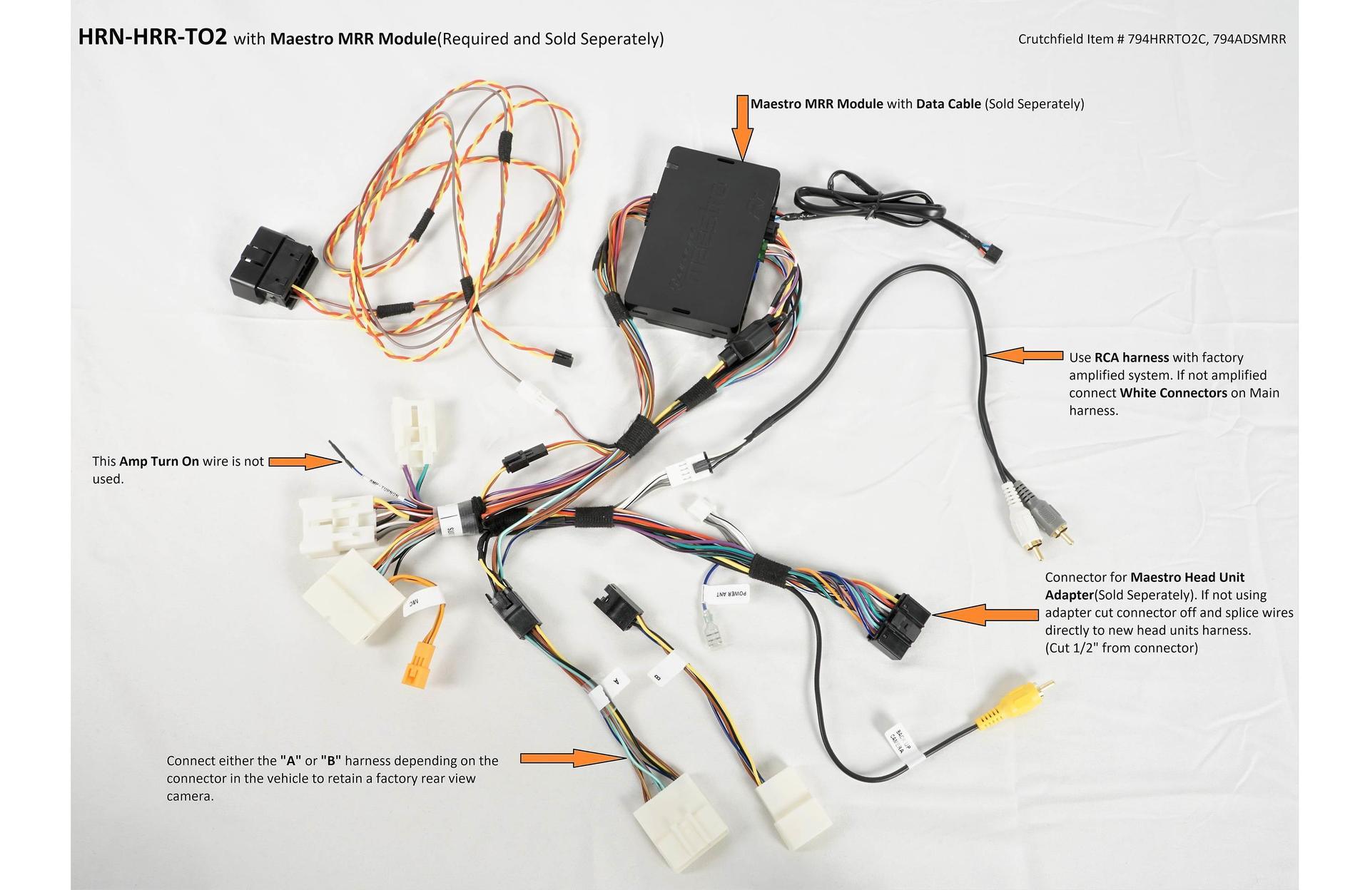 iDatalink HRN-HRR-TO2 + ADS-MRR Connect a new car stereo and retain steering wheel controls and factory amp in select Toyota-made vehicles