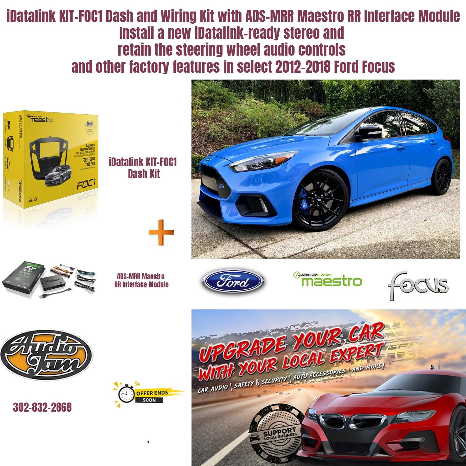 Ford Focus Audio Control Module iDatalink KIT-FOC1 Dash and Wiring Kit with ADS-MRR Maestro RR Interfa ...