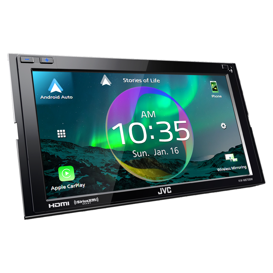 JVC KW-M875BW 6.8" Short Chassis Multimedia Receiver w/Wireless Apple Carplay & Android Auto