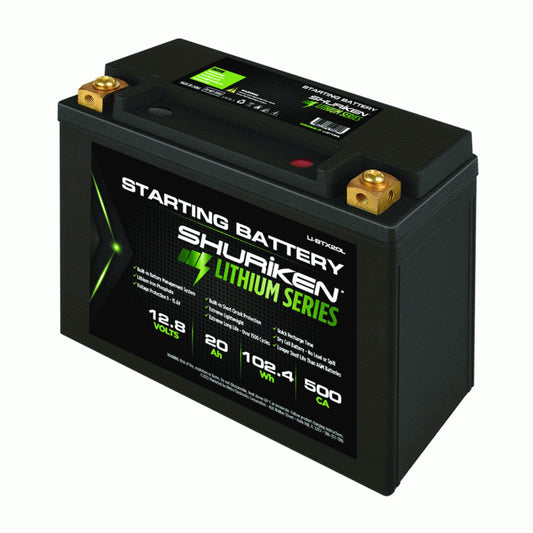 Shuriken LI-BTX20L 500CA / 20 Amp Hours Lithium-ion Starting Battery
