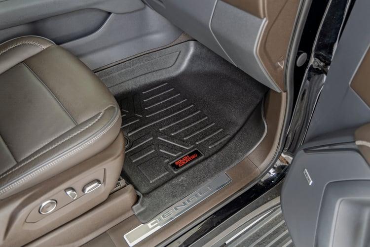 Rough Country M-21712 Floor Mats FR & RR | FR/RR Bucket | Chevy/GMC Tahoe/Yukon 2WD/4WD (21-24)
