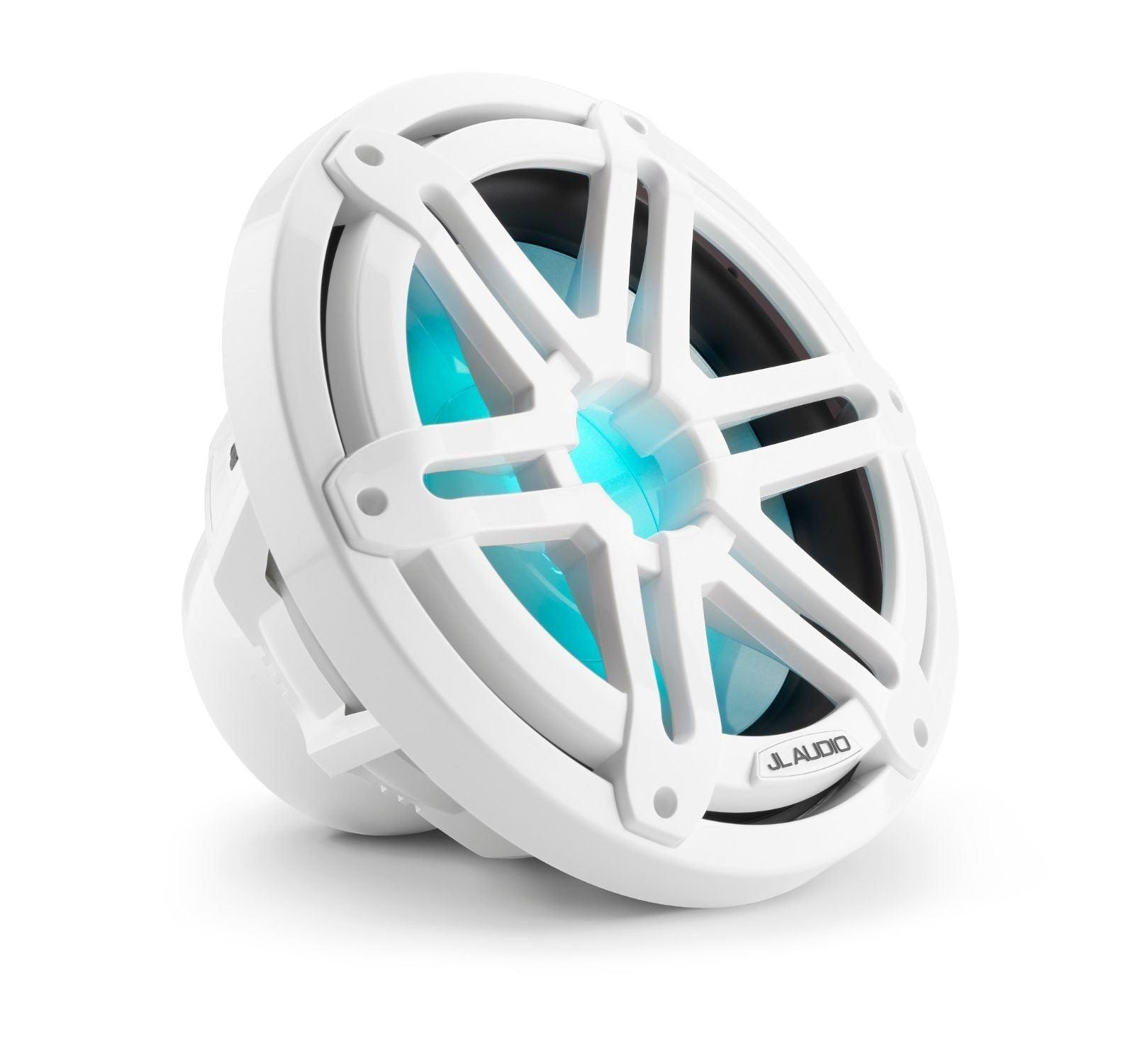 JL Audio M3-10IB-S-Gw-i-4 - M3 10" 4-Ohm Infinite Baffle Marine Subwoofer - LED Gloss White Sport Grille