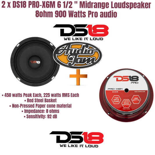 2 x DS18 PRO-X6M 6 1/2 " Midrange Loudspeaker 8ohm 900 Watts Pro audio New Pair