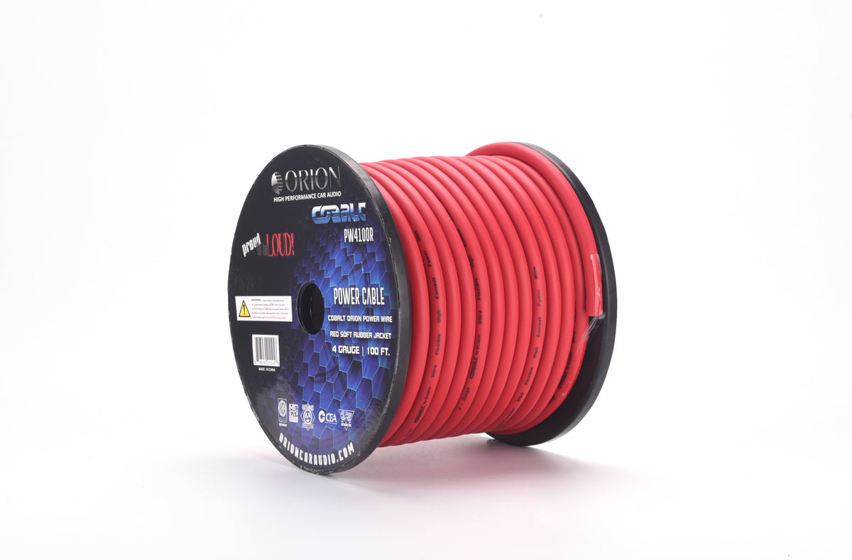 Orion PW4100R COBALT 4-GAUGE 100FT CCA WIRE ROLL - RED