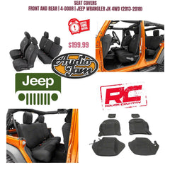 Rough Country 91004 SEAT COVERS FRONT AND REAR | 4-DOOR | JEEP WRANGLER JK 4WD (2013-2018)