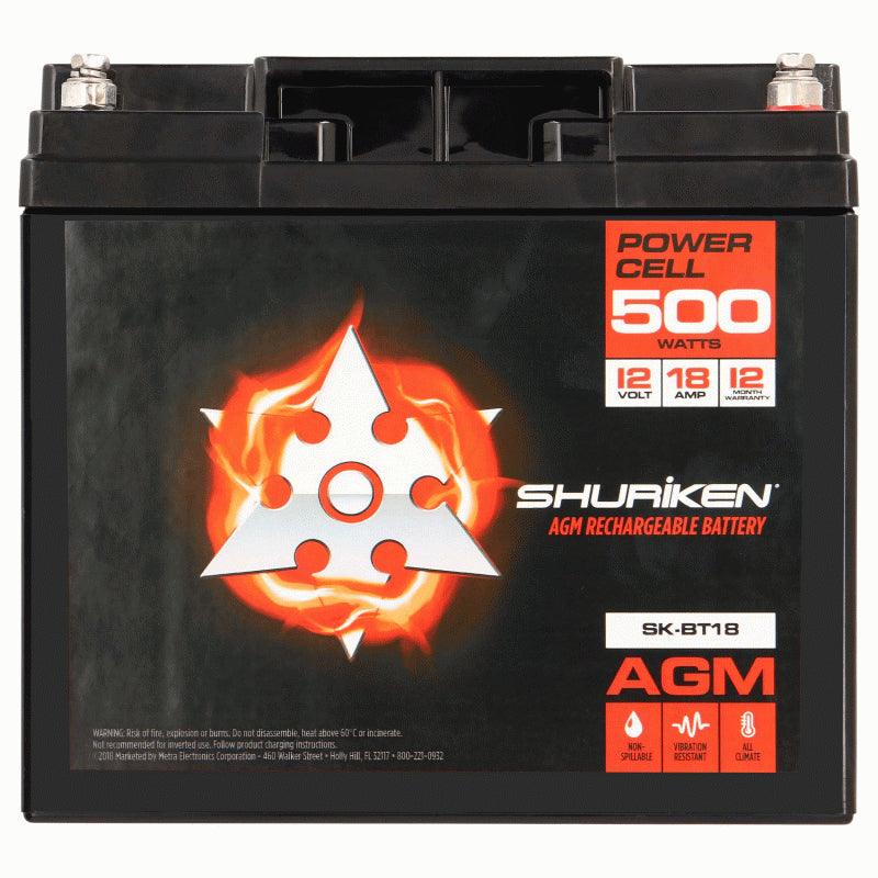 Shuriken SK-BT18 500W 18AMP Hours Compact Size AGM 12V Battery