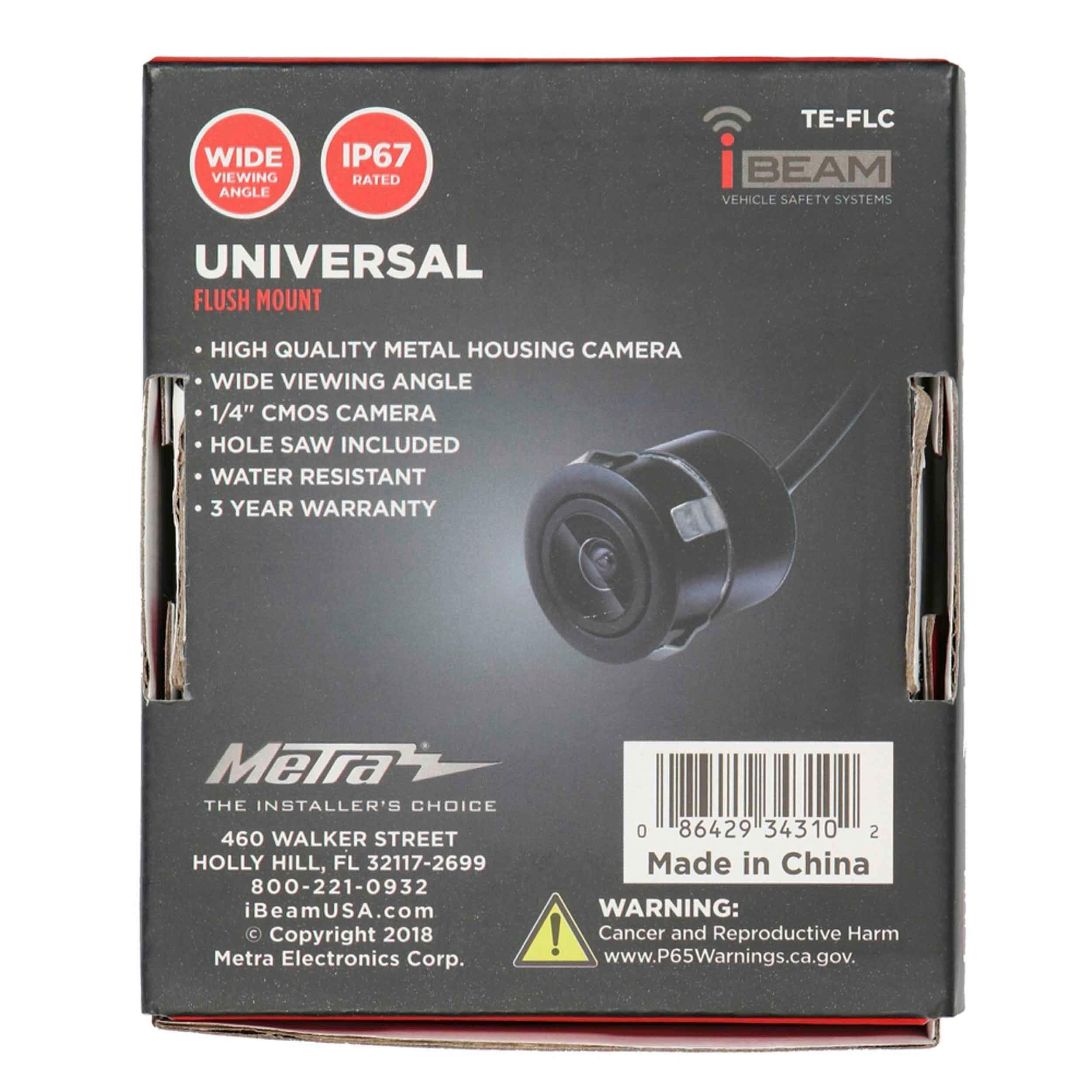 iBeam TE-FLC Flush Mount Backup Camera with Metal Housing