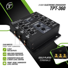 Timpano Audio TPT-360 3 Way Electronic Crossover 6 Channels with Subwoofer Equalizer and Boost Level Control