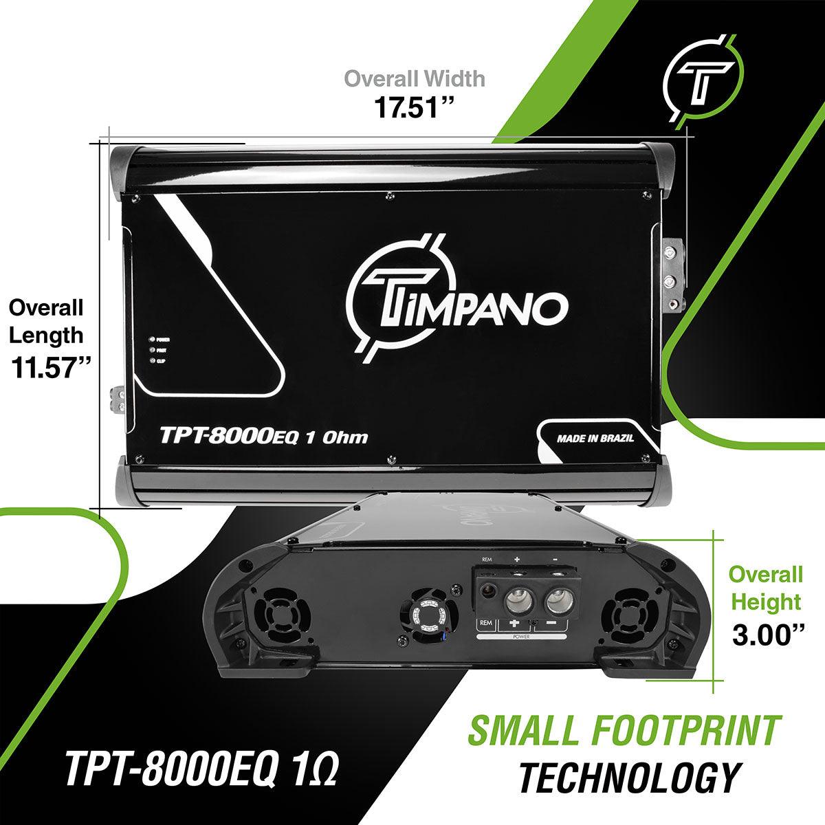 Timpano Audio TPT-8000EQ 1 Ohm 1 Channel Car Audio Amplifier