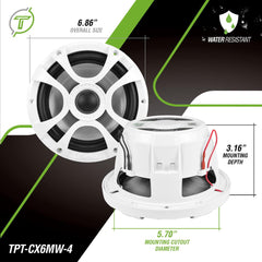 Timpano Audio TPT-CX6MW-4 2-WAY 6.5" MARINE GRADE COAXIAL SPEAKER