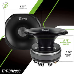 Timpano Audio TPT-DH2000 2" Exit Titanium Compression Driver + Slim Horn 450 Watts 8 Ohm