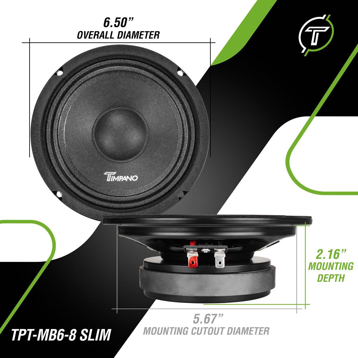 Timpano Audio TPT-MB6-8 SLIM 6.5" Shallow PRO Audio Midbass Loudspeaker  8 Ohm