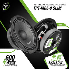 Timpano Audio TPT-MB6-8 SLIM 6.5" Shallow PRO Audio Midbass Loudspeaker  8 Ohm