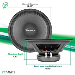 Timpano Audio TPT-MD12  12" PRO Audio Midbass Speaker