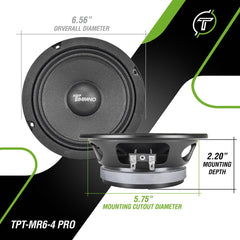 Timpano Audio TPT-MR6-4 PRO 6.5" Midrange PRO Audio Loudspeaker 4 Ohm