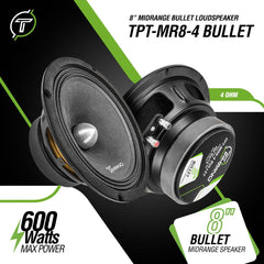 Timpano Audio TPT-MR8-4 BULLET 8" Pro Mid Range Bullet Loudspeaker