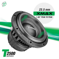 Timpano Audio TPT-T2500-1x10 D2 10" Car Audio Subwoofer Box 2000 Watts 1 Ohm TPT-T2500-110 Loaded Ported Enclosure