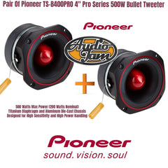 Pair Of Pioneer TS-B400PRO 4" Pro Series 500W Bullet Tweeter