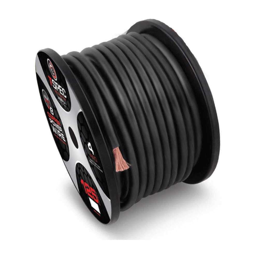 T-SPEC V10GW-4100 4 AWG 100FT MATTE BLACK OFC POWER WIRE - v10 SERIES