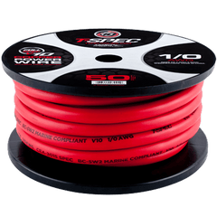 T-SPEC V10PW-1RD50 1/0 AWG  50FT MATTE RED OFC POWER WIRE - v10 SERIES