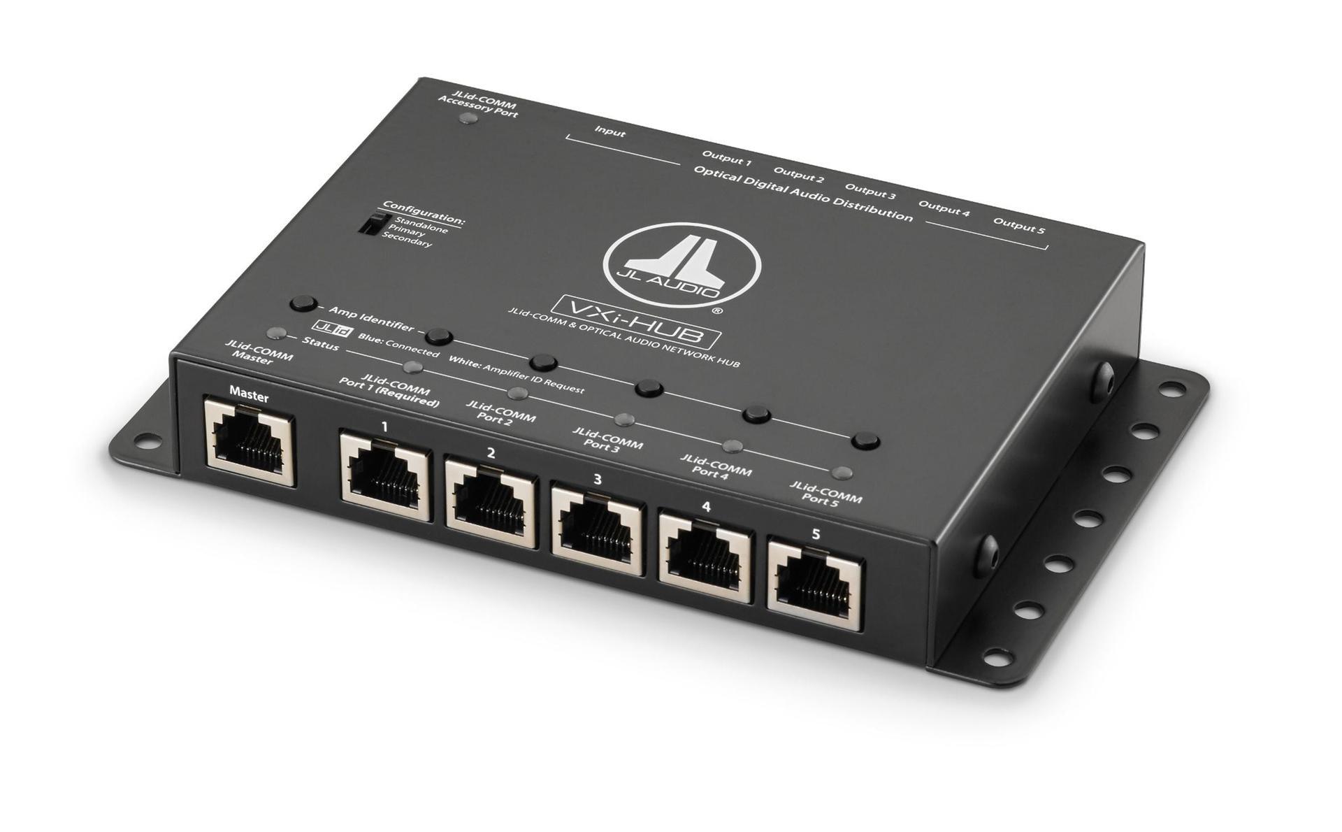 JL Audio VXi-HUB Allows you to connect multiple VXi amplifiers in a network